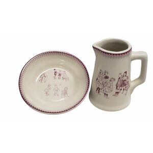 Moulin Roty Vintage Ceramic Child’s Play Tea Set | Mini Plate & Saucer Pitcher